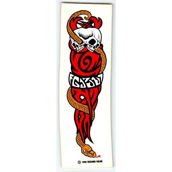 Grateful Dead Vintage DECAL Psychedelic Snake Skull Original 1995 Groovy Trippy - Picture 1 of 2